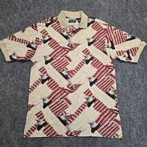Vintage John Blair Polo Shirt Pullover Sz Medium Patriotic Eagles USA